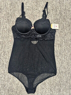 SPREE Lingerie Black Lace Bodysuit NWT